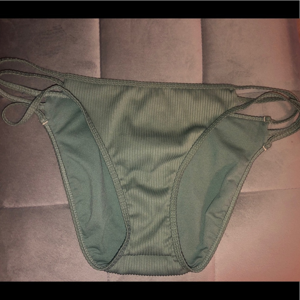 Forest Green Ribbed Bikini Bottoms